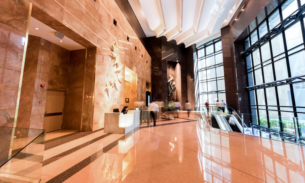Republic Plaza landmark building at Raffles Place