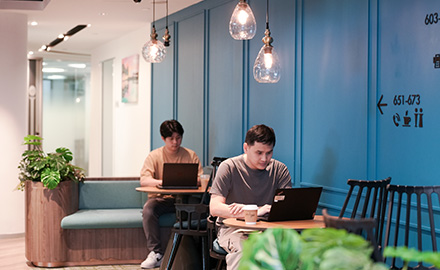Shared coworking offices at Republic Plaza