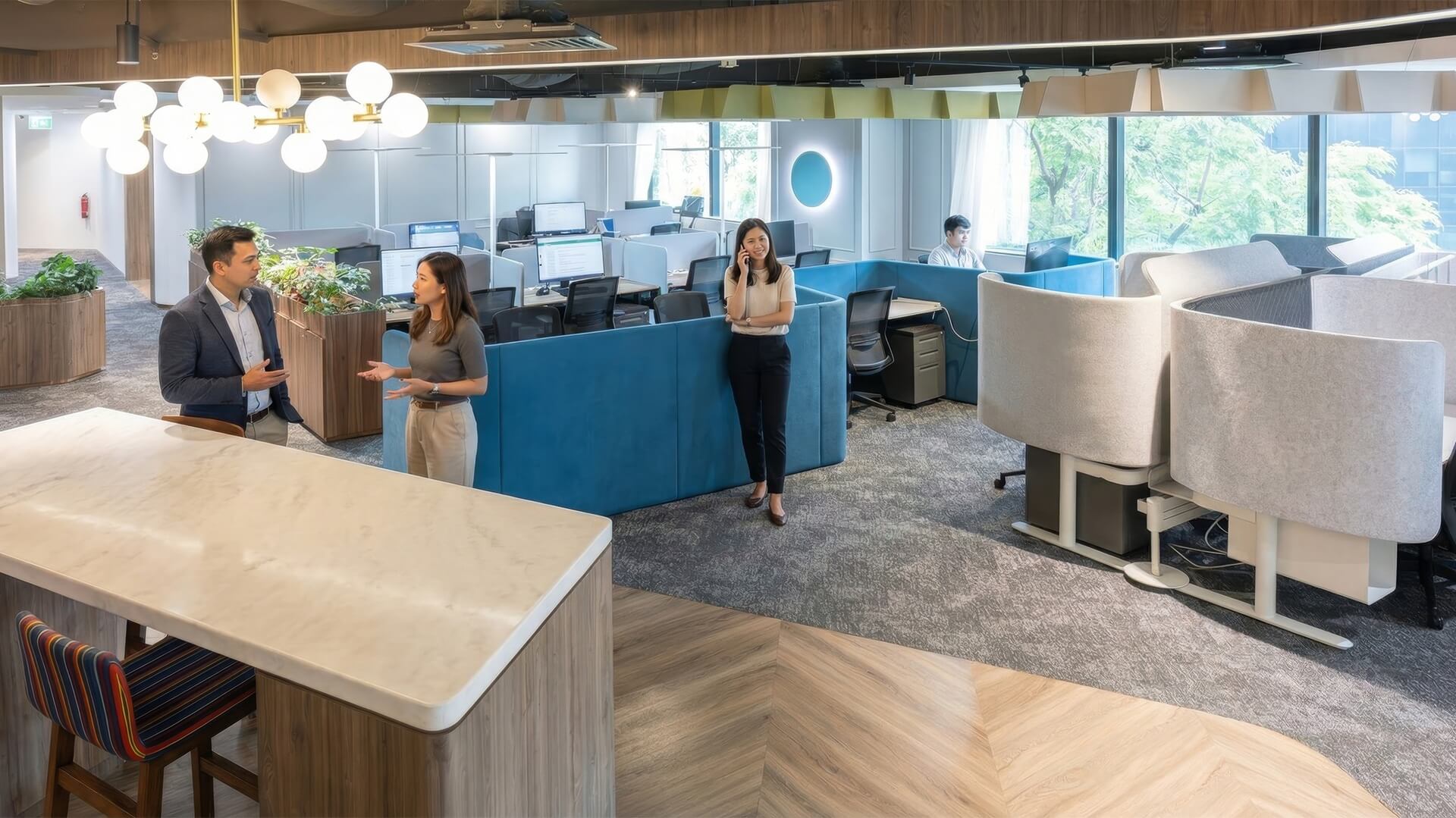 Workspace design focused on productivity at City Serviced Offices Singapore