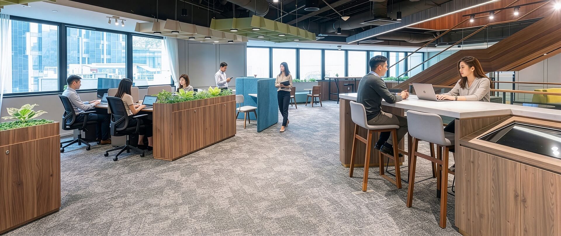 Modern productive workspace at City Serviced Offices Singapore CBD