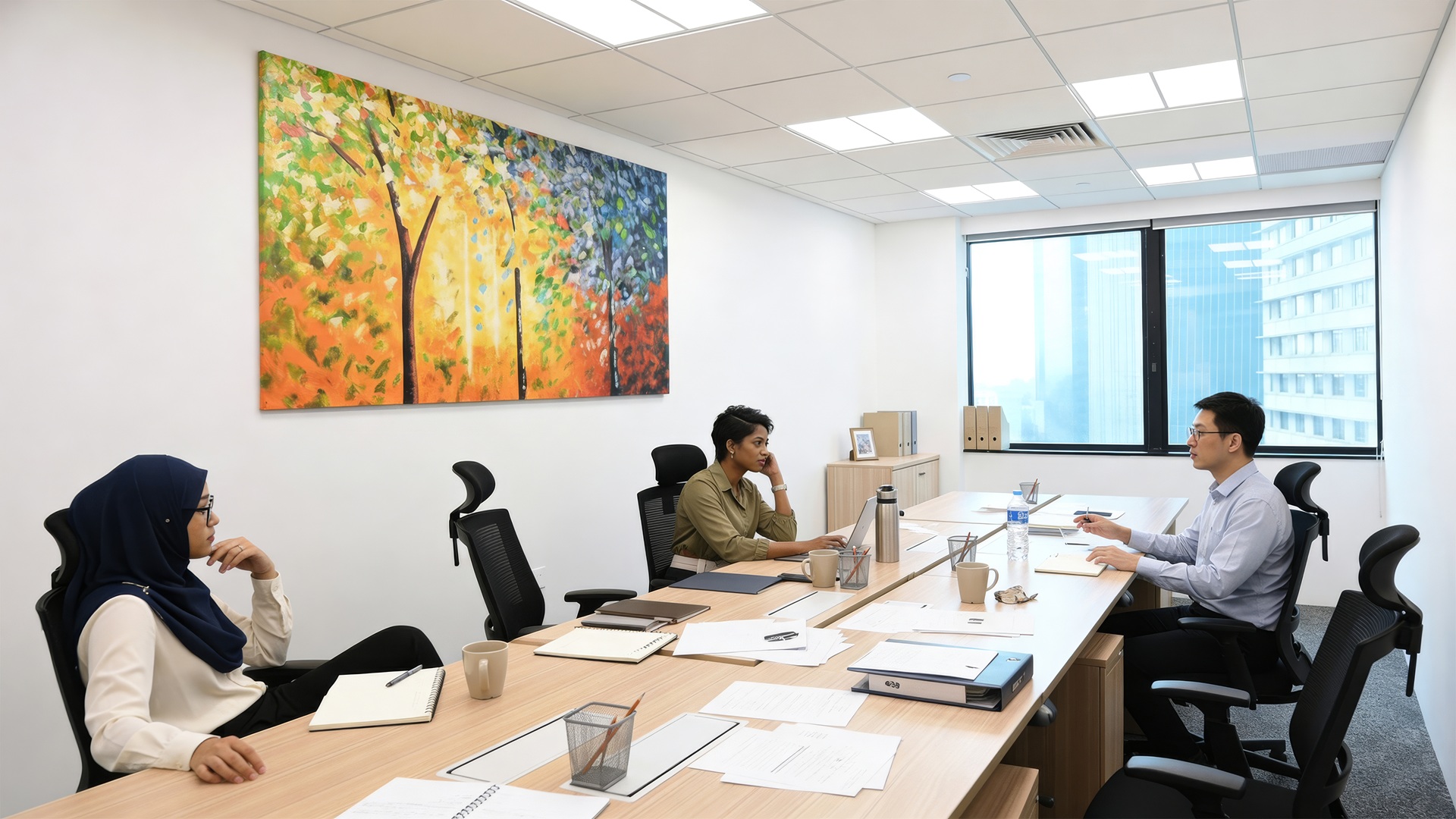 Flexible meeting room supporting team collaboration